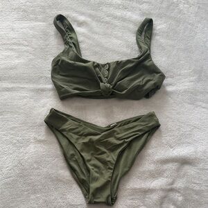Ribbed Olive Green Bikini Set NEVER WORN BEFORE